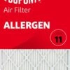 22x36x1 (21.5 X 35.5) DuPont™ Allergen Air Filter (MERV 11) -Air Filtration Store allergen front lg 2