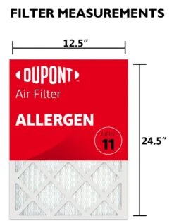 13x25x1 (12.5 X 24.5) DuPont™ Allergen Air Filter (MERV 11) -Air Filtration Store da13x25