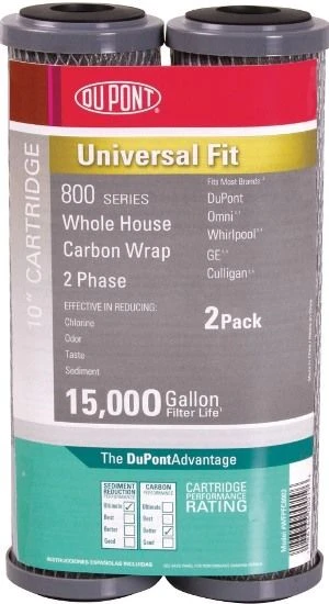 Universal Carbon Wrap DuPont® Water Filter Cartridge PFC8002 (2 Pack) 3 Universal Carbon Wrap DuPont® Water Filter Cartridge PFC8002 (2 Pack)