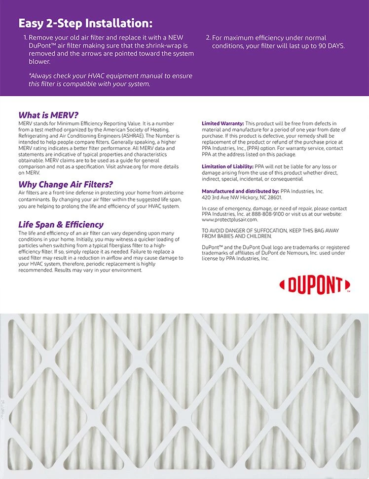 14x36x1 (13.5 X 35.5) DuPont™ Ultimate Air Filter (MERV 13) 4 14x36x1 (13.5 X 35.5) DuPont™ Ultimate Air Filter (MERV 13) - Image 2